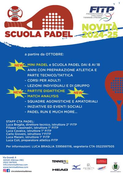 SCUOLA PADEL 2024-25